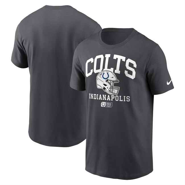 Men's Indianapolis Colts Anthracite Helmet Essential T-Shirt